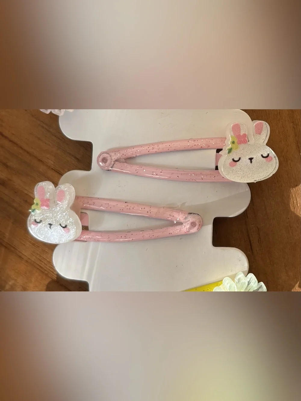 New 2 Pk Claire’s Bunny Rabbit Daisy Flowers Butterfly Hair Clips Ponytail Set